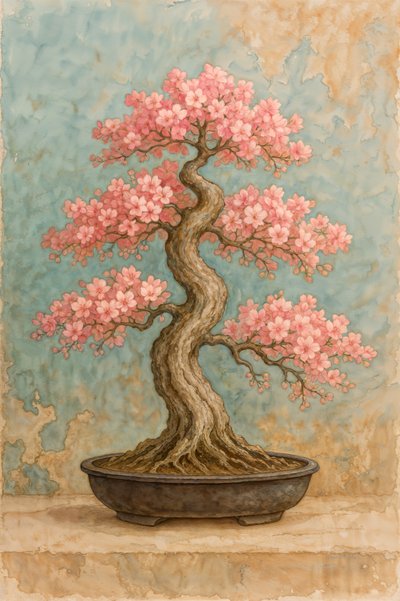 Bonsaï de cerisier en fleurs - Natalie Bruns