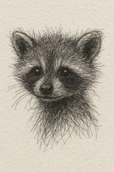 Un petit raton laveur curieux - Natalie Bruns