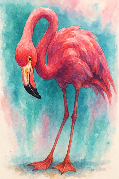 Un flamant rose gracieux - Natalie Bruns