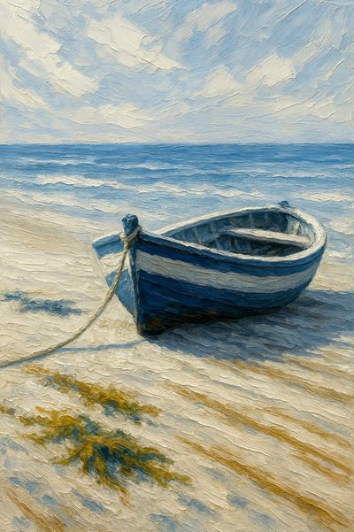 La plage de Serene Blue Boat - Natalie Bruns