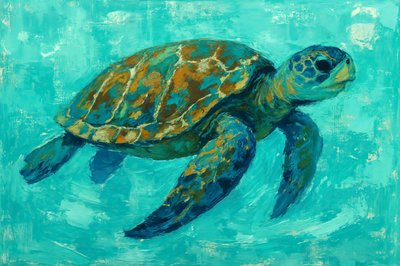 Une tortue de mer nageant - Natalie Bruns
