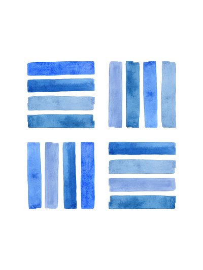 Blocs abstraits bleus aux nuances variées - Natalie Bruns
