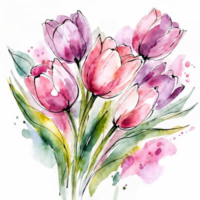 Bouquet de tulipes à l