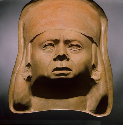 Moule en argile Moche pour couler une céramique de tête de portrait d