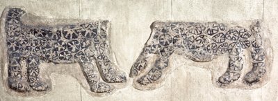 Décoration murale néolithique de léopards, excavée à Çatal Höyük en Anatolie centrale - Nathan Benn