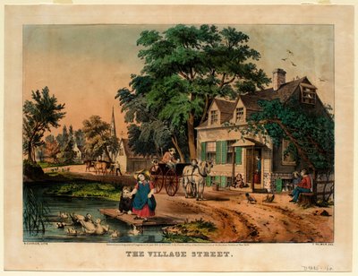 La rue du village - Nathaniel Currier