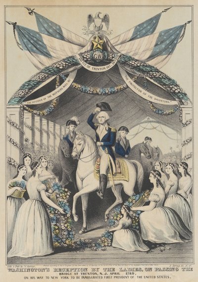 Réception de Washington par les dames en passant le pont de Trenton, avril 1789, en route pour être inauguré premier président des États-Unis - Nathaniel Currier
