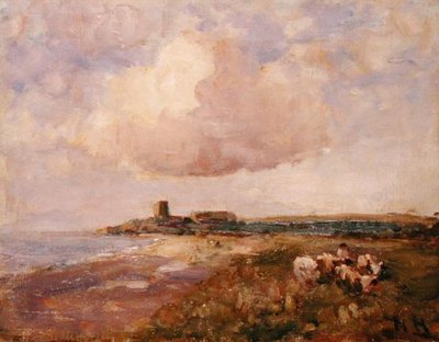 Vue côtière irlandaise avec garçon et bétail - Nathaniel Hone
