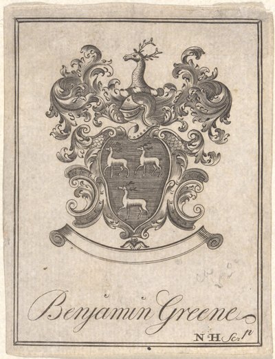 Benjamin Greene - Ex-libris - Nathaniel Hurd