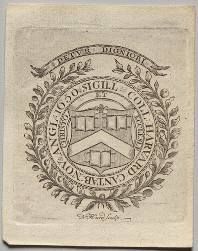 Ex-libris : Sceau du Harvard College - Nathaniel Hurd