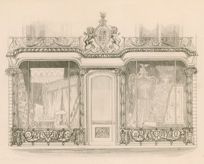 Devanture de magasin pour Messieurs Saunders et Woodley, tapissiers, Regent Street, Londres - Nathaniel Whittock