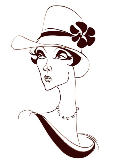 Modèle avec perles et chapeau haut - Neale Osborne