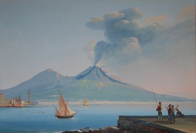 Vue de la baie de Naples avec le mont Vésuve - Neapolitan School