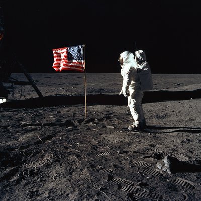 Buzz Aldrin et le drapeau américain sur la Lune, 1969 - Neil Armstrong