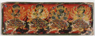 Une des paires de couvertures de manuscrit représentant Devi comme les Huit Mères - Nepalese School