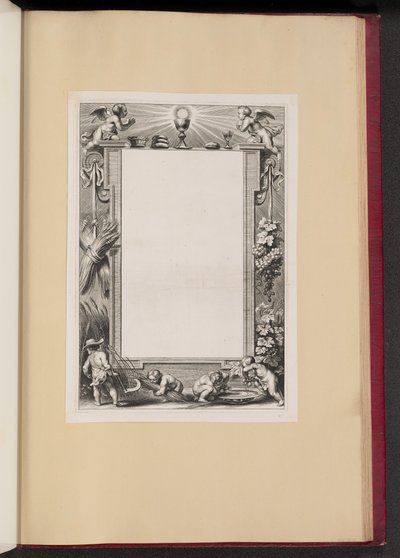 Illustration de Bordure avec des Putti Récoltant des Offrandes à Dieu - Netherlandish 17th Century