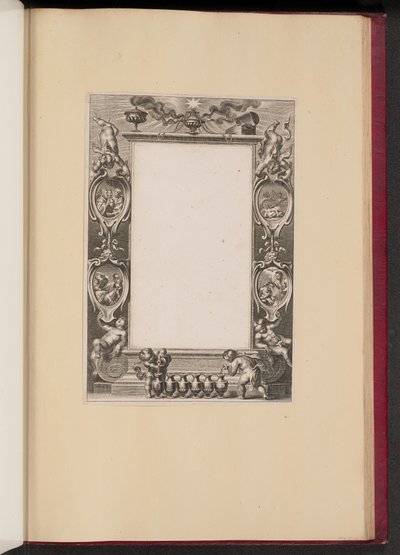 Illustration de Bordure avec des Scènes de la Vie du Christ et des Putti Versant du Vin - Netherlandish 17th Century
