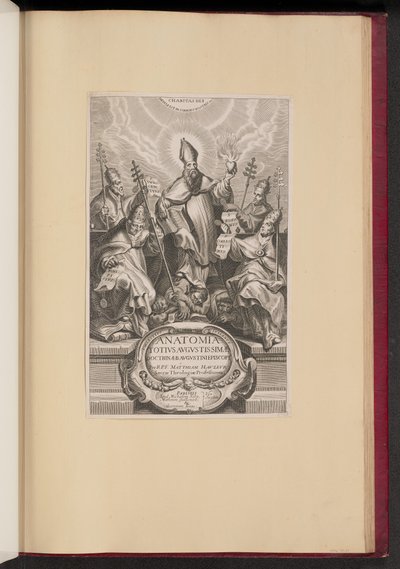 Page de titre pour Anatomia Totivs Avgvstissimae Doctrinae Avgvstinae - Netherlandish 17th Century after Cornelis Galle I after Sir Peter Paul Rubens