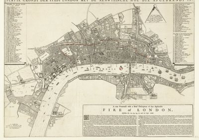 Un vrai portrait avec une brève description de ce déplorable incendie de Londres, survenu le 12 - Netherlandish School