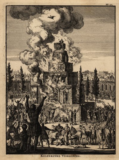 Bûcher funéraire à cinq étages pour un empereur romain à Rome - Netherlandish School