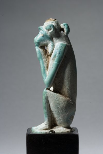 Amulette de singe, 18e-19e Dynastie, 1540-1186 av. J.-C. (faïence) - New Kingdom Egyptian