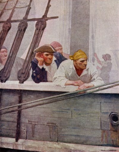 Illustration pour Kidnapped de Robert Louis Stevenson (lithographie en couleur) - Newell Convers (after) Wyeth