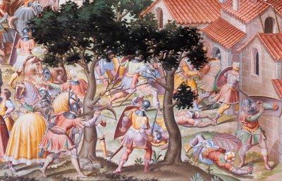 Détail de la fresque dans la Salle des Batailles de la Bataille de La Higueruela en 1431 - Niccolo Granello