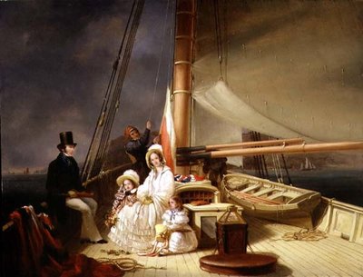 M. Charles Ward avec sa famille à bord de son yacht 