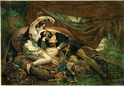La Mexicaine Alaida, soeur de Zingari, chef aztèque, avec Cortès dans sa tente ... - Nicholas Eustache (after) Maurin