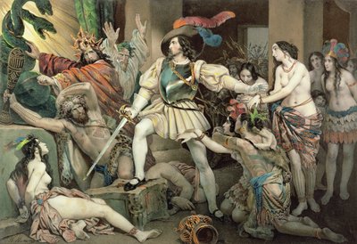 Conquête du Mexique : Hernando Cortes (1485-1547) opposé au sacrifice humain - Nicholas Eustache Maurin
