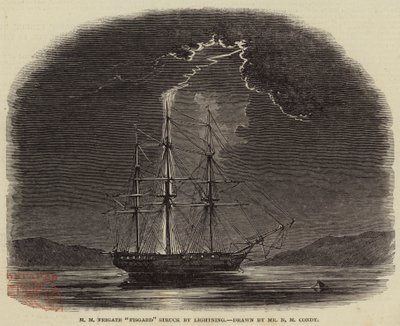 La Frégate H M Fisgard frappée par la Foudre - Nicholas Matthews Condy