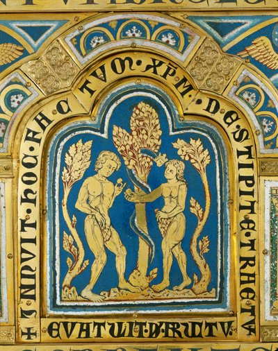 Eve tend la pomme à Adam ... (émail sur cuivre doré) - Nicholas of Verdun