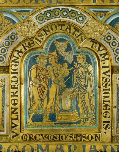 La circoncision de Samson ... (émail sur cuivre doré) - Nicholas of Verdun