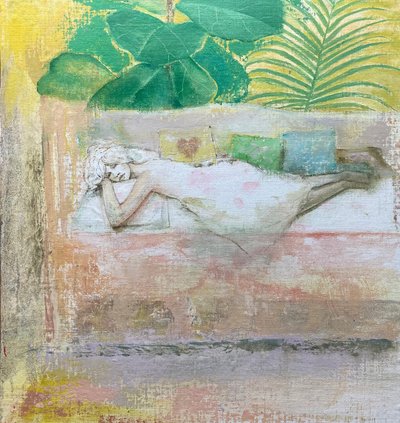 Lit de repos, 2022-23 (huile sur panneau) - Nick Williams