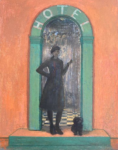 Hôtel, 2022-23 (huile sur panneau) - Nick Williams