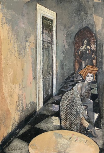 Robe en peau de serpent, 2022-23 (technique mixte sur papier) - Nick Williams