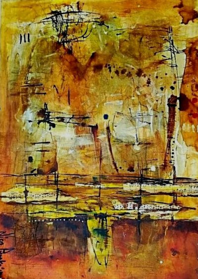 Couches abstraites dorées - Nico Phooko