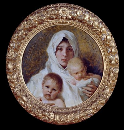 Allégorie de la charité Femme avec deux enfants - Nicolo Barabino