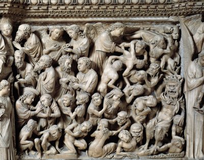 Art gothique : Jugement dernier, Damnés en enfer (détail) - Nicola Pisano