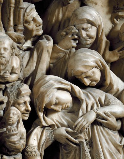 Art gothique : « La Crucifixion » Détail en relief de la chaire en marbre par Nicola Pisano (1215/20-1278/84) (détail de la chaire) 1266-1268 - Cathédrale Notre-Dame-de-l