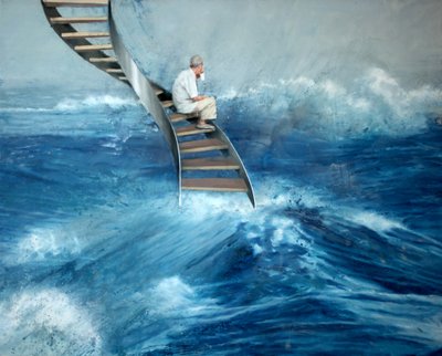 Homme assis sur une échelle, 2016 - Nicola Pucci