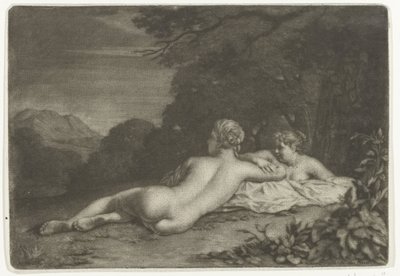Paysage avec deux nymphes - Nicolaas Verkolje