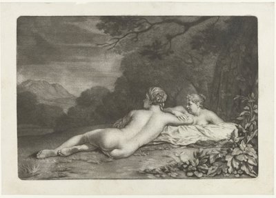 Paysage avec deux nymphes - Nicolaas Verkolje