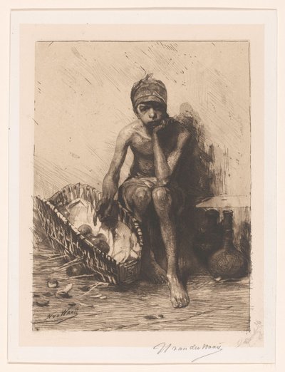 Vendeur de fruits - Nicolaas van der Waay (signed by artist)