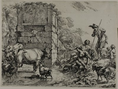 Vache buvant - Nicolaes Berchem