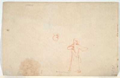 Abraham recevant les anges (recto); Femme debout et étude d