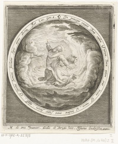 Premier jour de la création : Dieu crée le ciel et la terre (Van schepping tot verdrijving uit paradijs) - Nicolaes de Bruyn