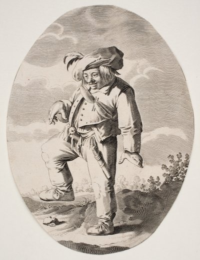 Paysanne dansant avec un oiseau dans son giron - Nicolaes van Lijnhoven
