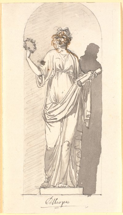 Calliope, la muse de la poésie épique comme statue dans une niche - Nicolai Abildgaard