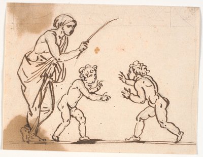Une femme avec un bâton, qu